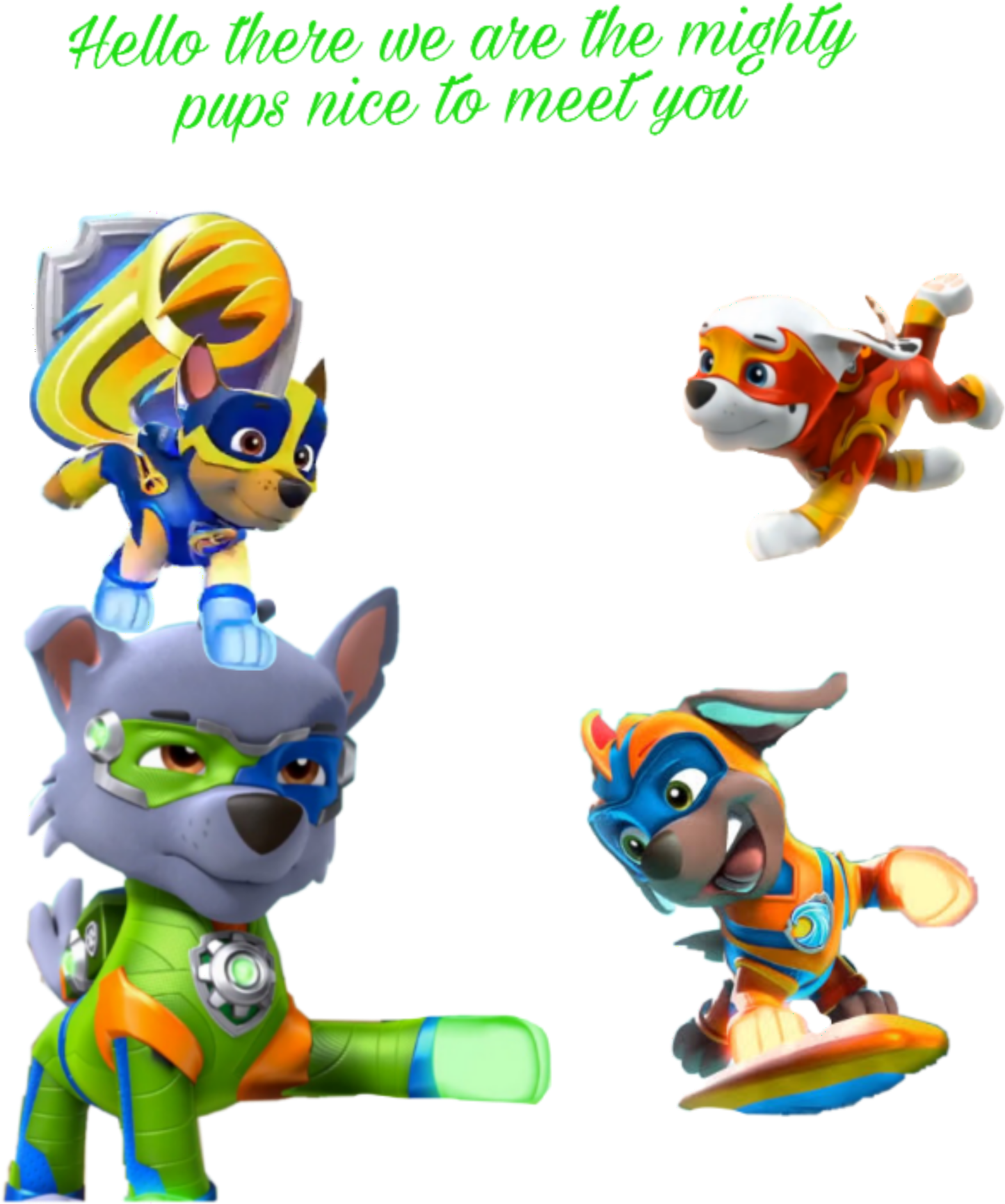 Mighty_ Pups_ Heroic_ Pose PNG Image