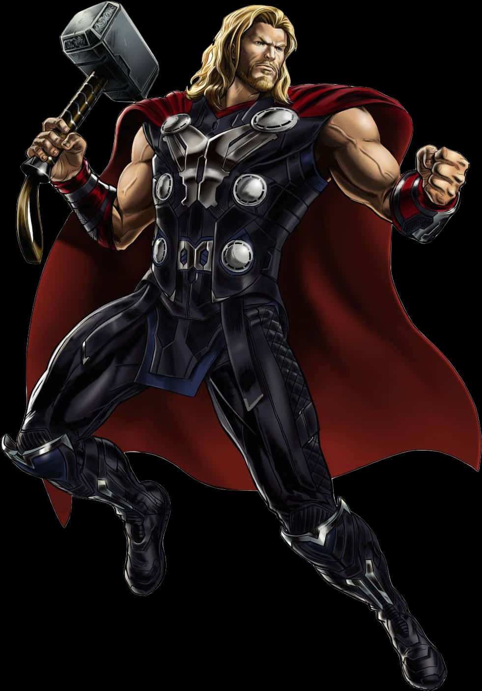 Mighty Thor With Mjolnir PNG Image