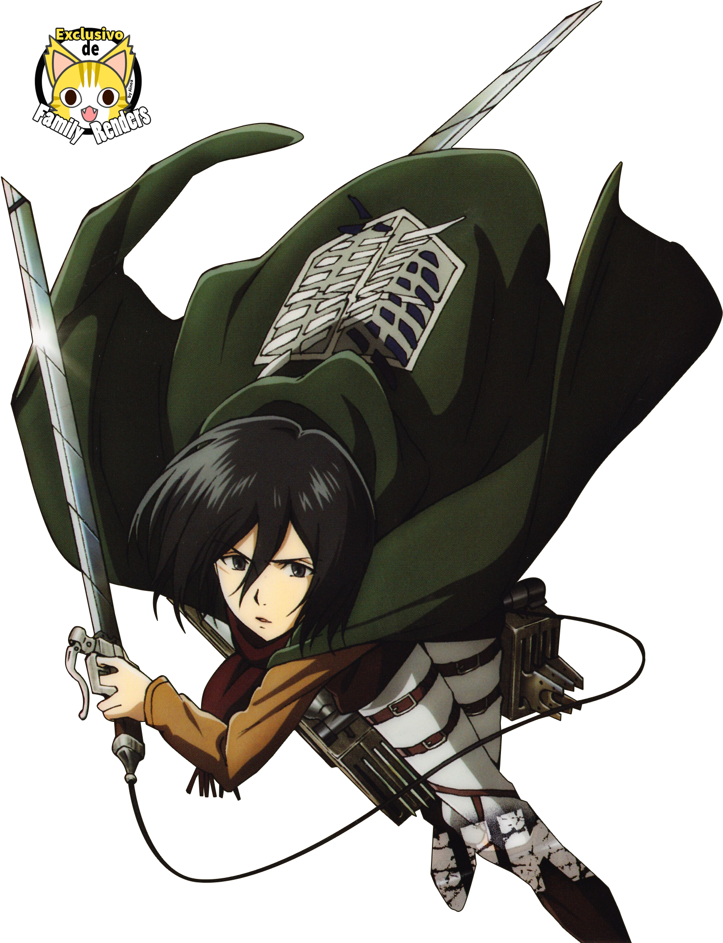 Mikasa Ackerman Action Pose PNG Image