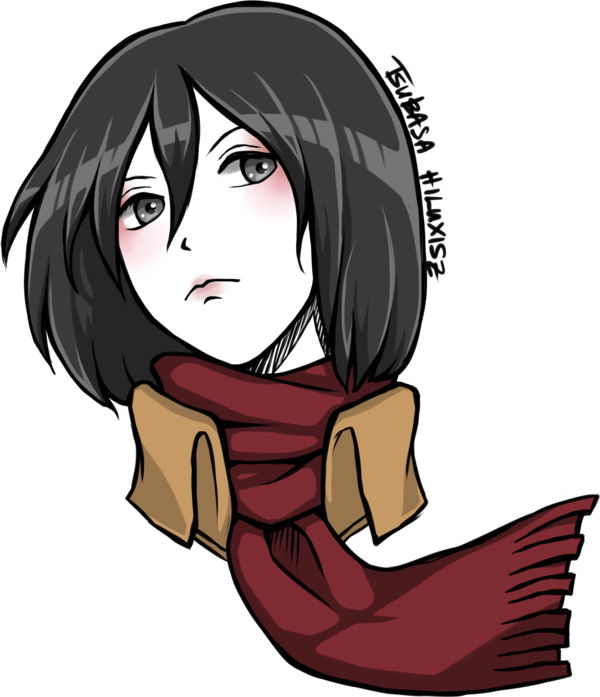 Mikasa Ackerman Anime Portrait PNG Image