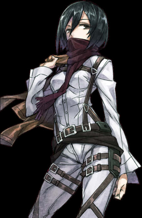 Mikasa Ackerman Scout Regiment Uniform PNG Image