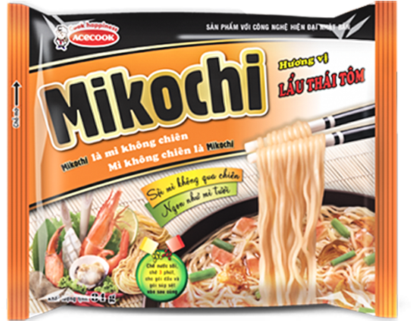 Mikochi Instant Noodles Package PNG Image