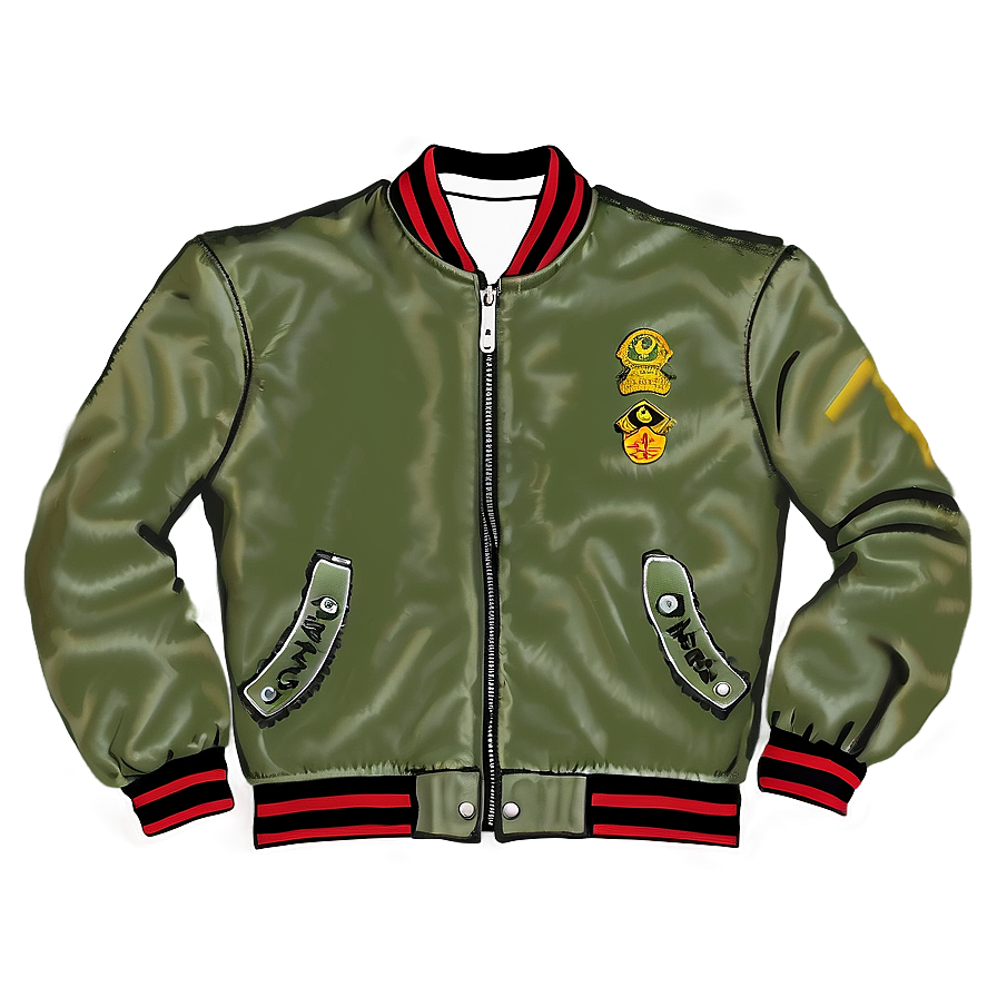 Military Inspired Bomber Jacket Png Avv74 PNG Image