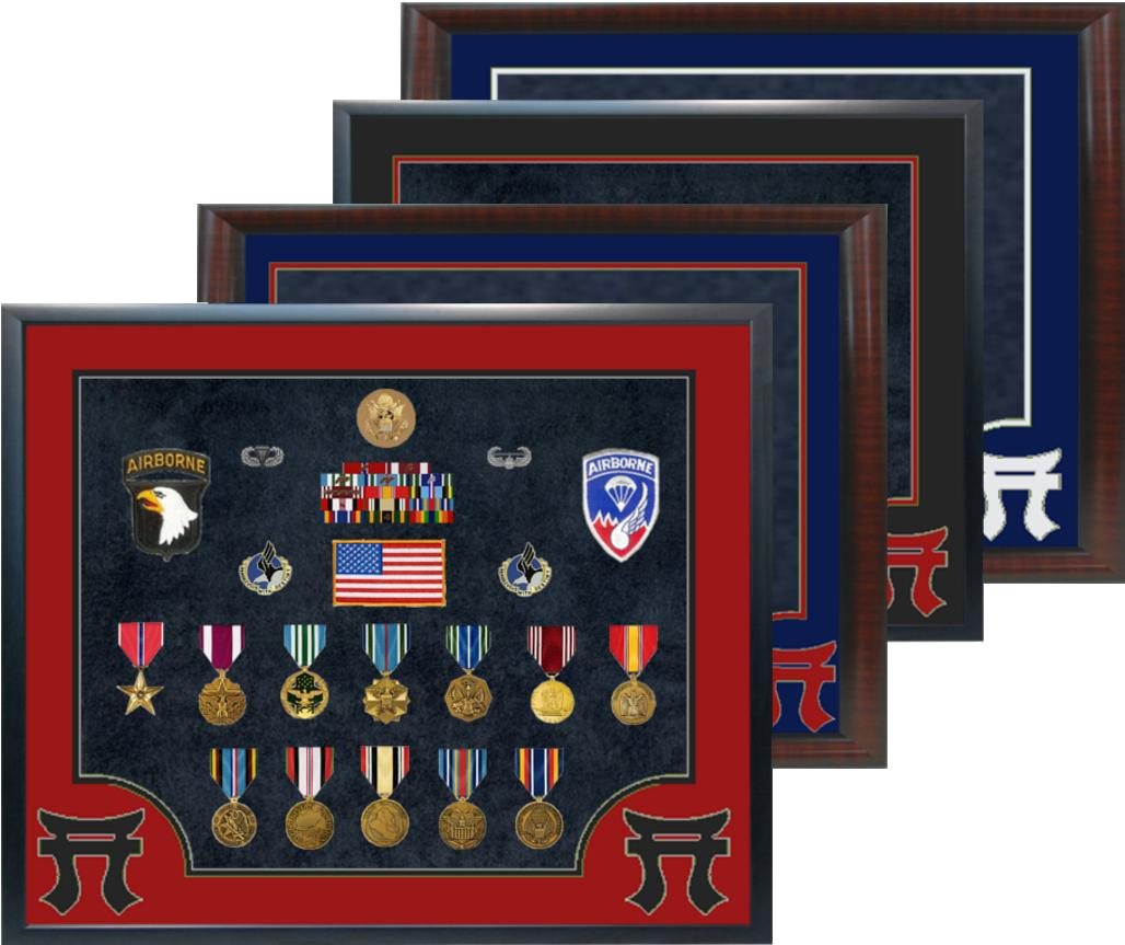 Military Medals Display Shadow Box PNG Image