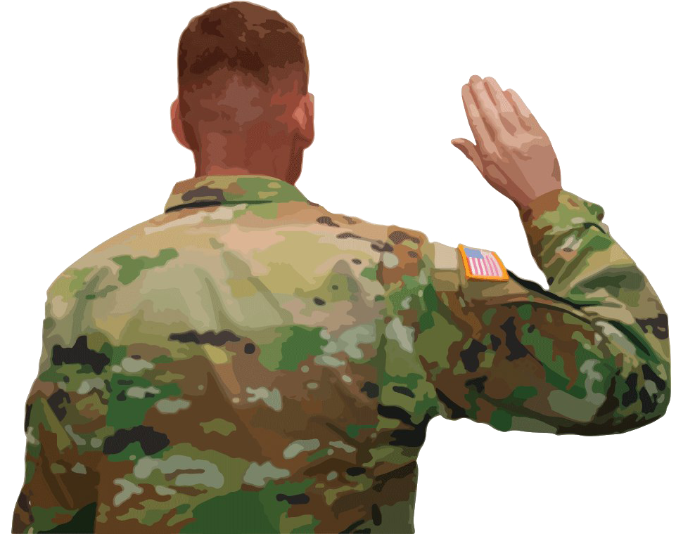 Military Salute Camo Uniform PNG Image