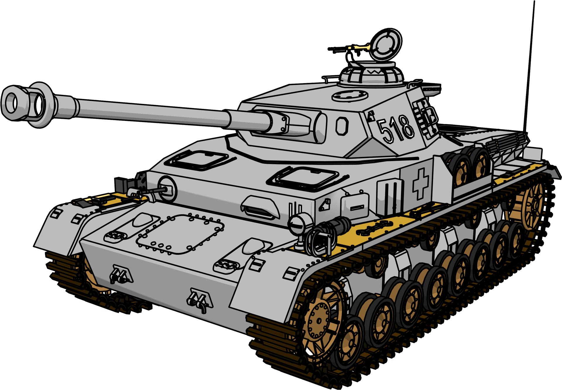 Military Tank Illustration PNG Image