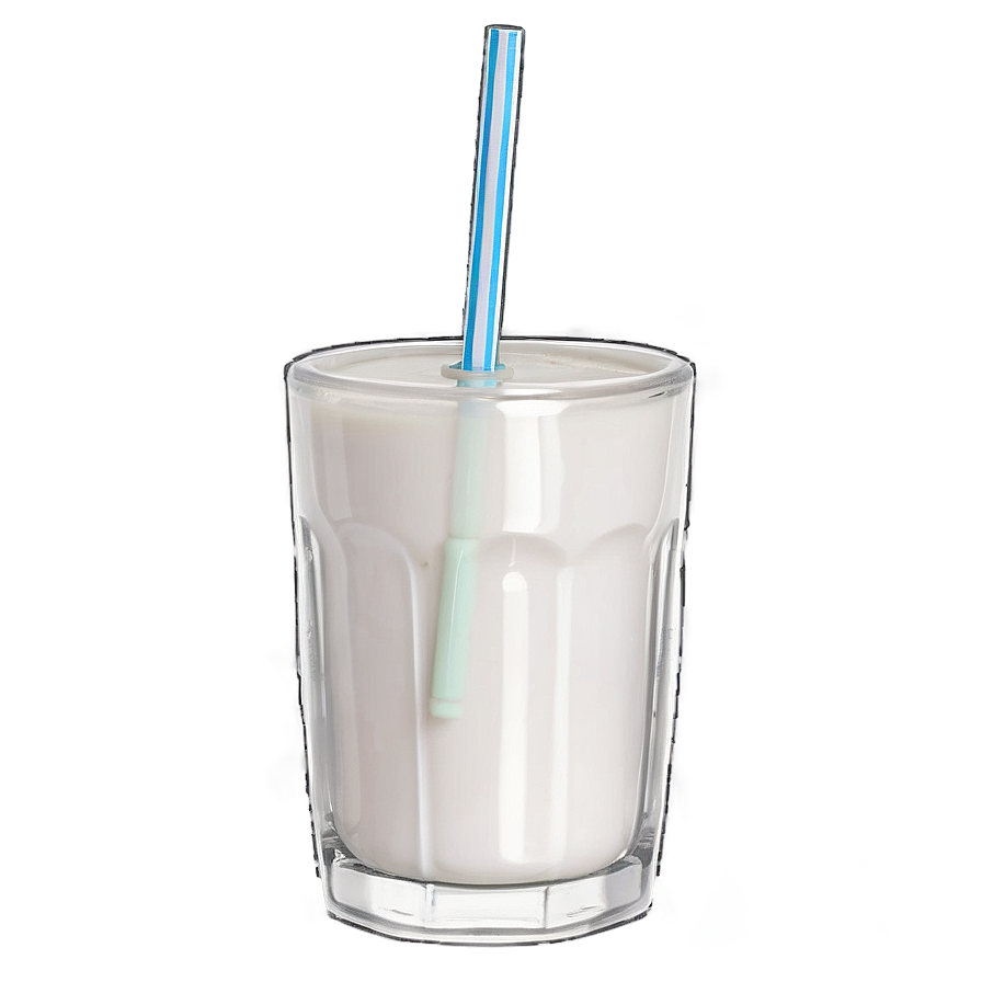 Milk Glass With Straw Png 06262024 PNG Image