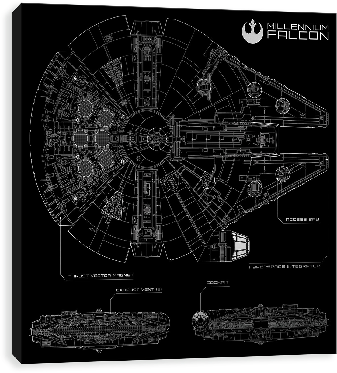 Millennium Falcon Blueprint PNG Image