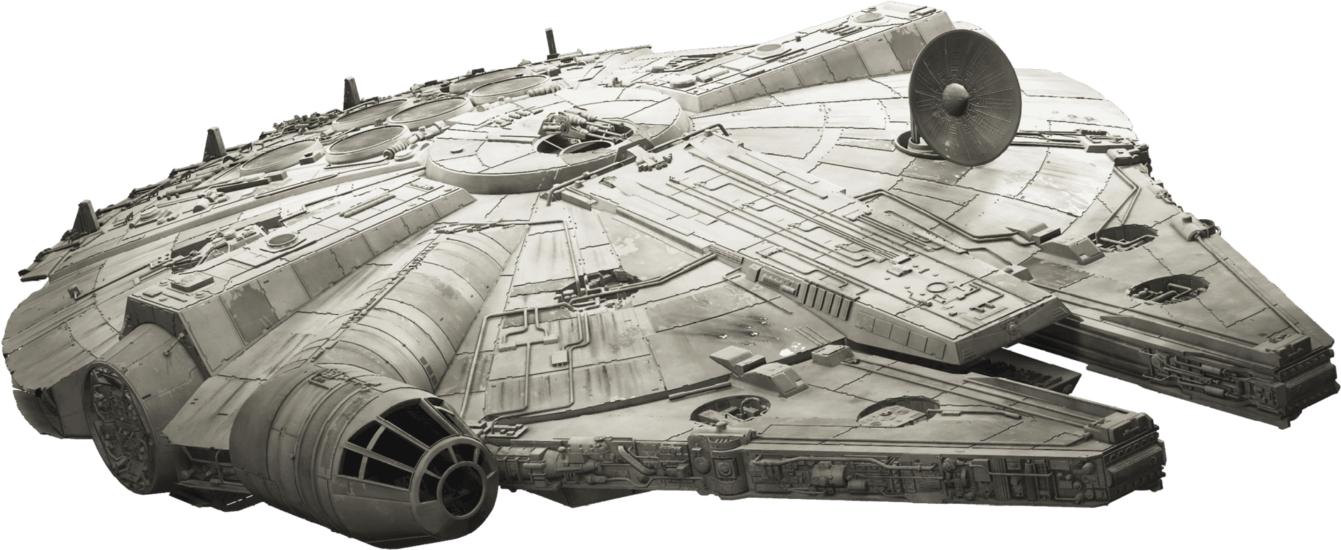 Millennium Falcon Spacecraft Profile PNG Image