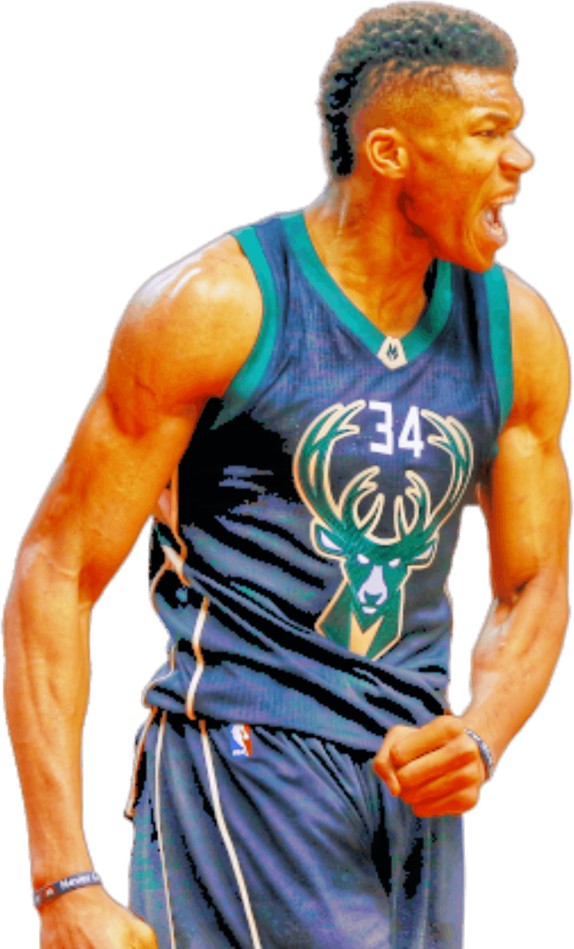 Milwaukee Basketball Player Celebration PNG Image