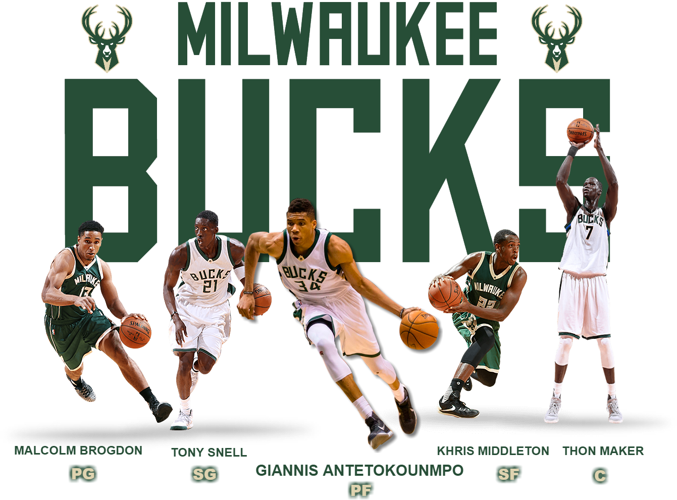 Milwaukee Bucks Basketball Team PNG Image