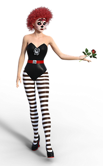 Mime Artistwith Red Rose PNG Image