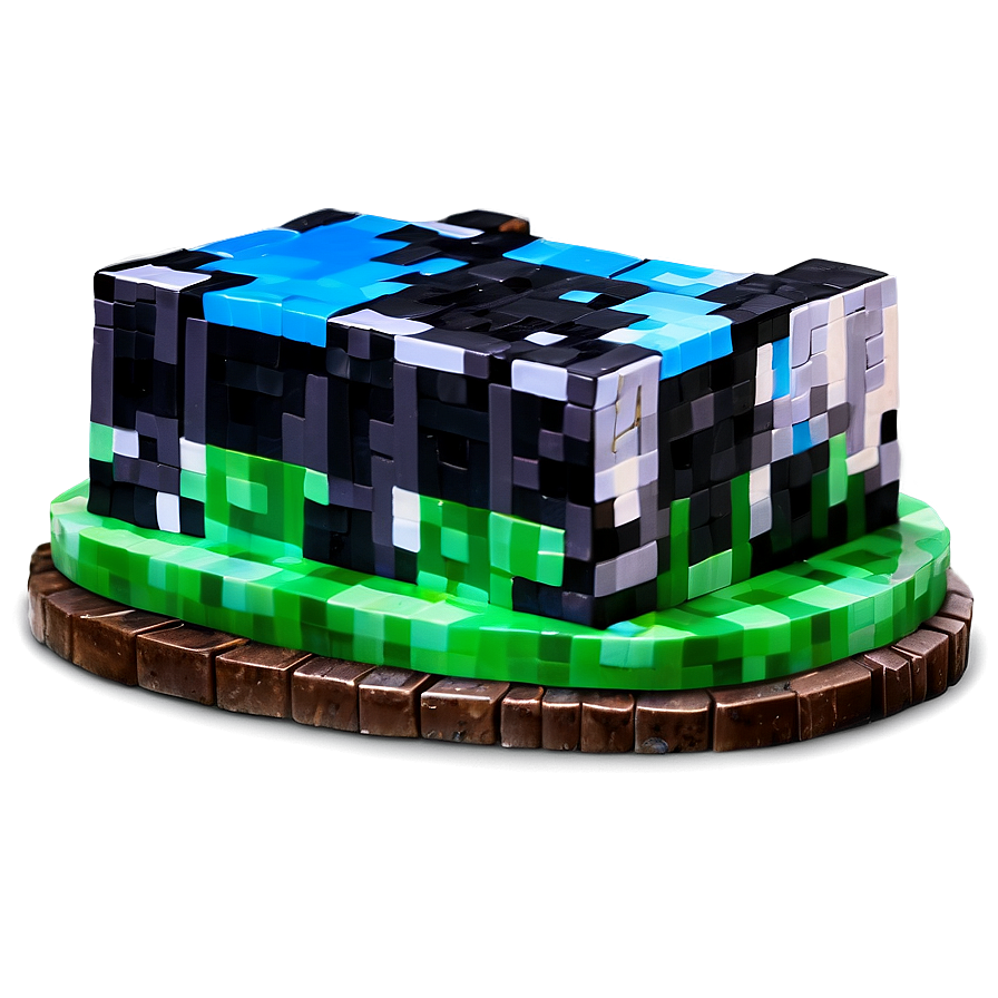 Minecraft Cake Without Fondant Png Pkc74 PNG Image