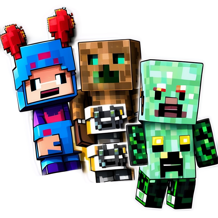 Minecraft Character Collection Png Pak PNG Image