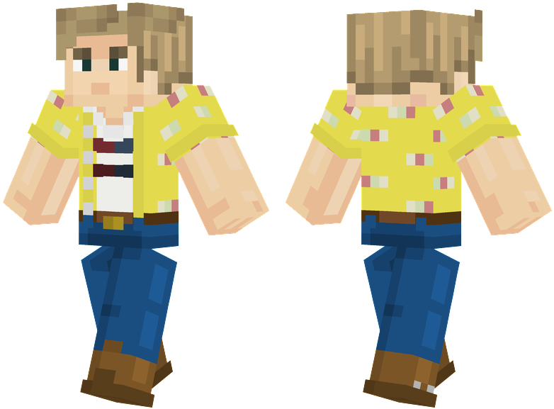 Minecraft_ Character_ Models_ Front_and_ Back_ View PNG Image