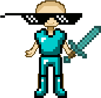 Minecraft Character With Diamond Armorand Sword PNG Image