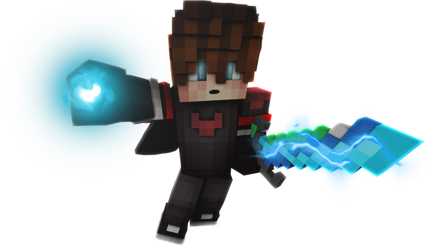 Minecraft Character With Diamond Swordand Shield PNG Image