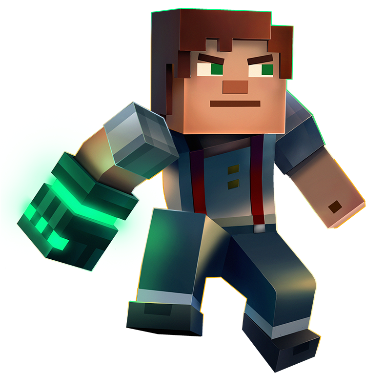 Minecraft Character With Green Glow PNG Image