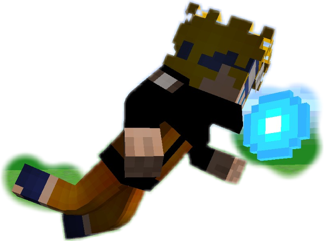 Minecraft Character With Rasengan PNG Image