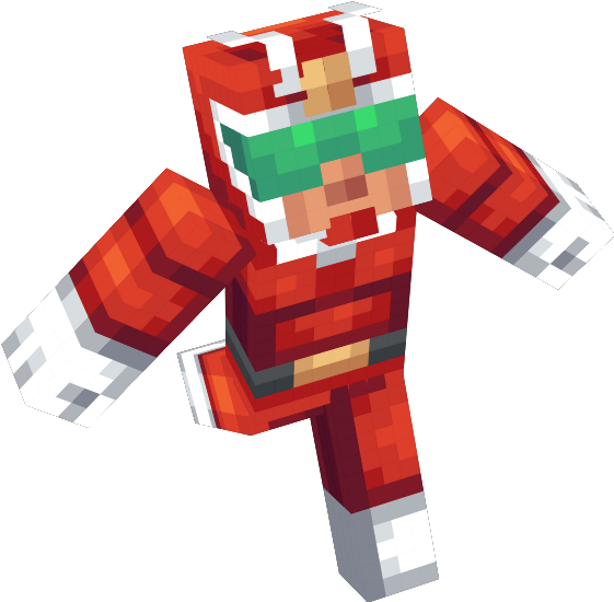 Minecraft Characterin Red Outfit PNG Image