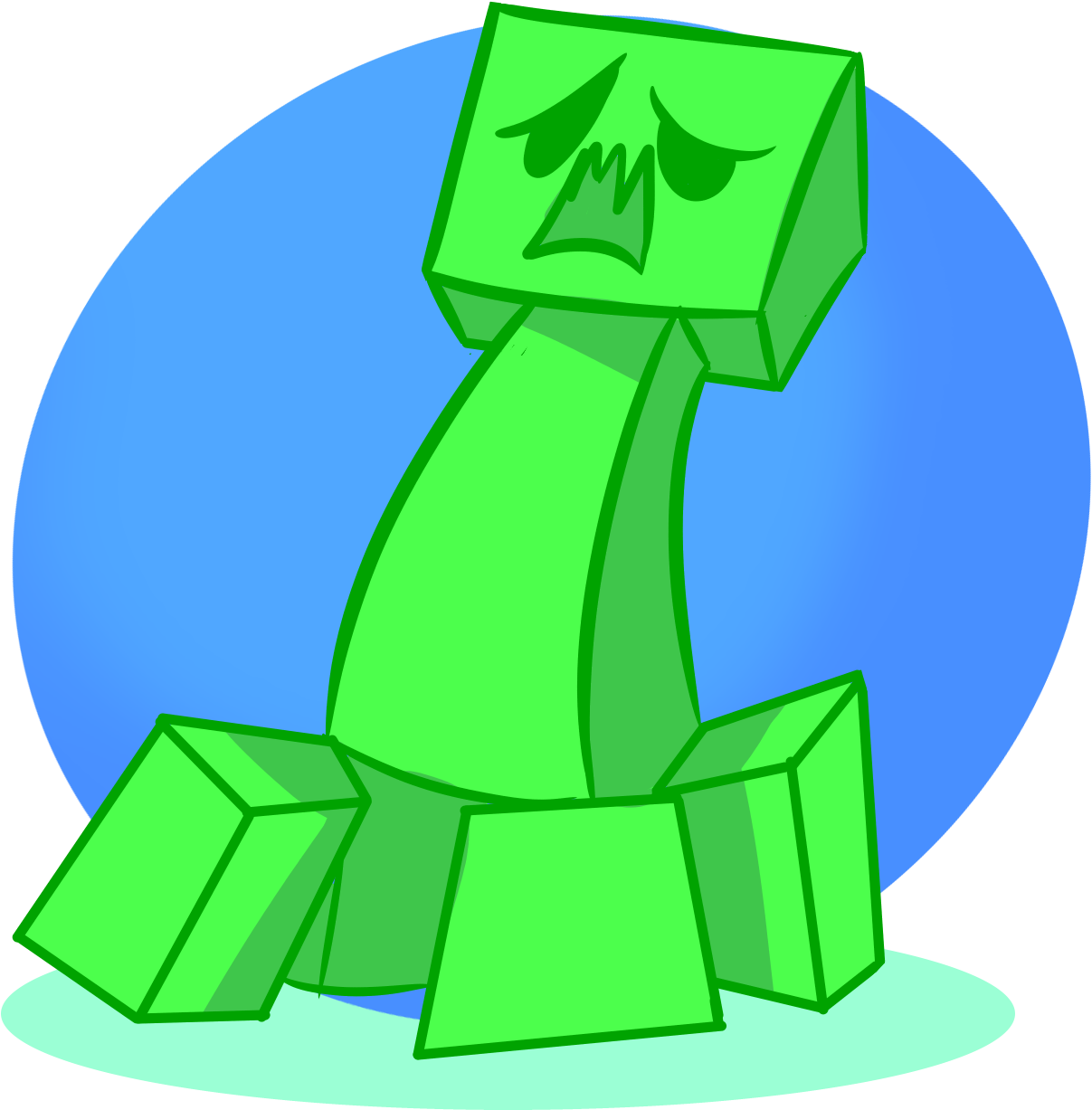 Minecraft Creeper Cartoon PNG Image