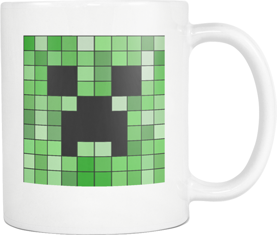 Minecraft Creeper Face Mug PNG Image