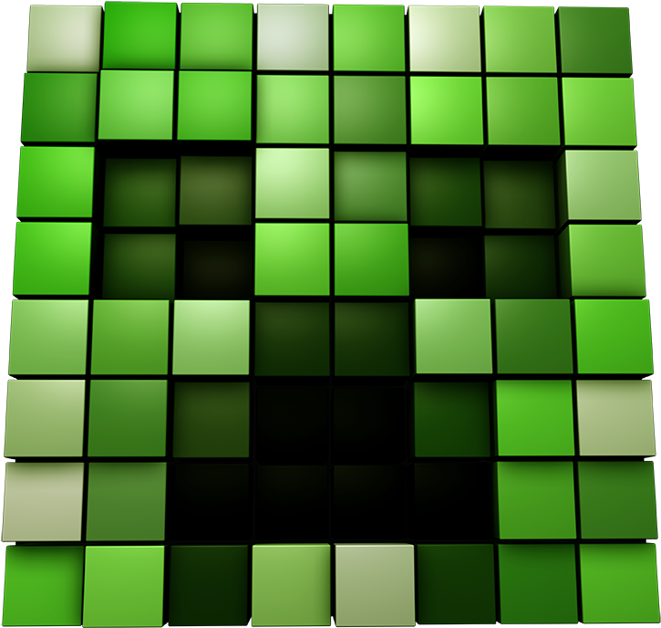 Minecraft Creeper Face Pixel Art PNG Image