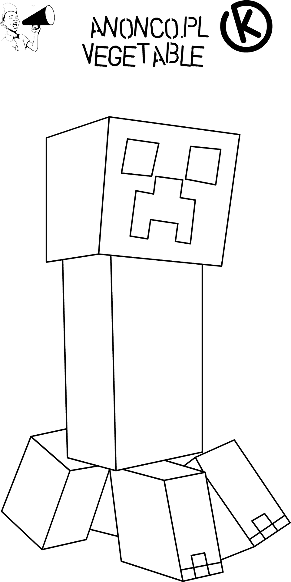 Minecraft Creeper Papercraft Template PNG Image