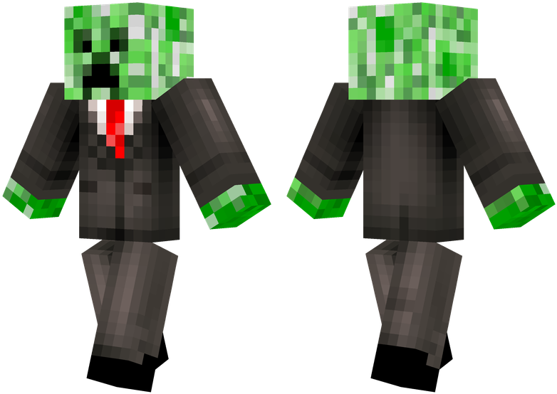 Minecraft Creeperin Suit Skin PNG Image