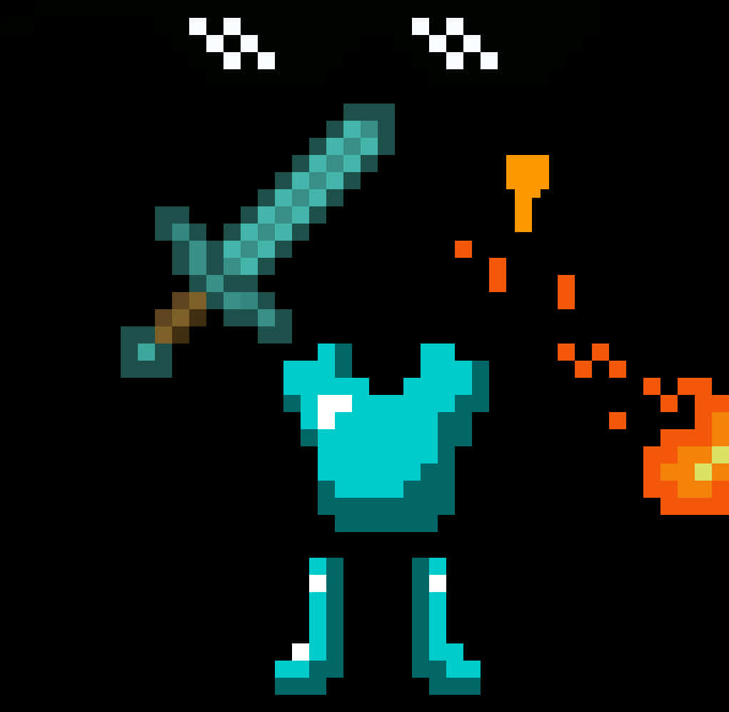 Minecraft Diamond Armorand Sword PNG Image