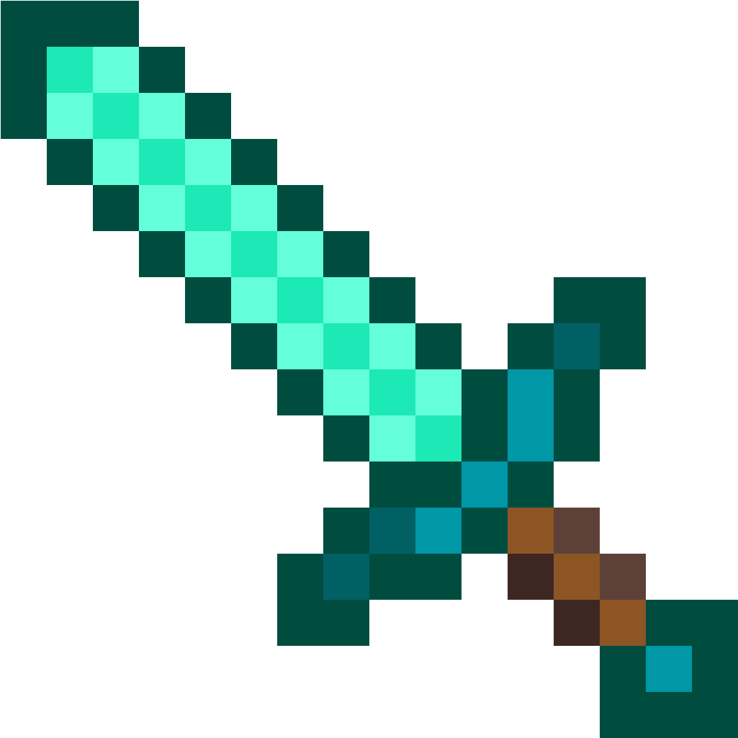 Minecraft Diamond Sword Graphic PNG Image