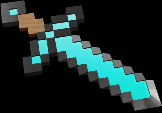 Minecraft Diamond Sword Graphic PNG Image