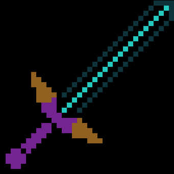 Minecraft Diamond Sword Graphic PNG Image