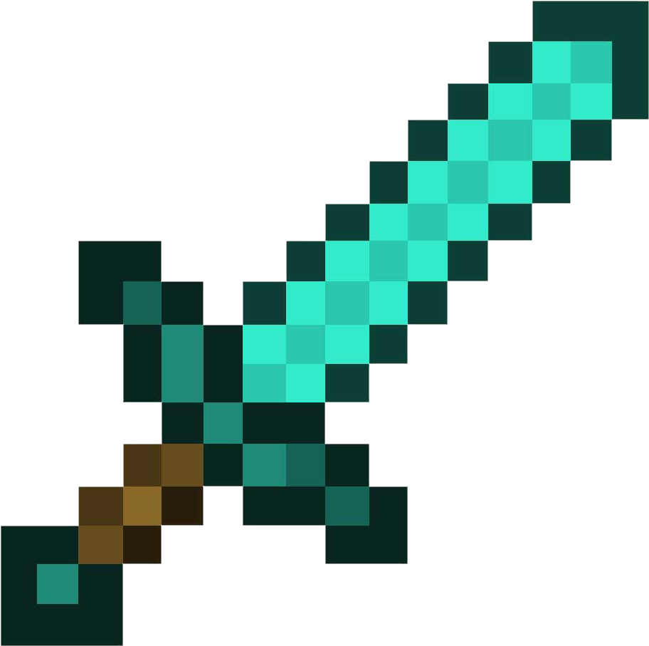 Minecraft Diamond Sword Icon PNG Image