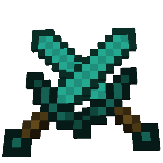 Minecraft Diamond Sword Pixel Art PNG Image