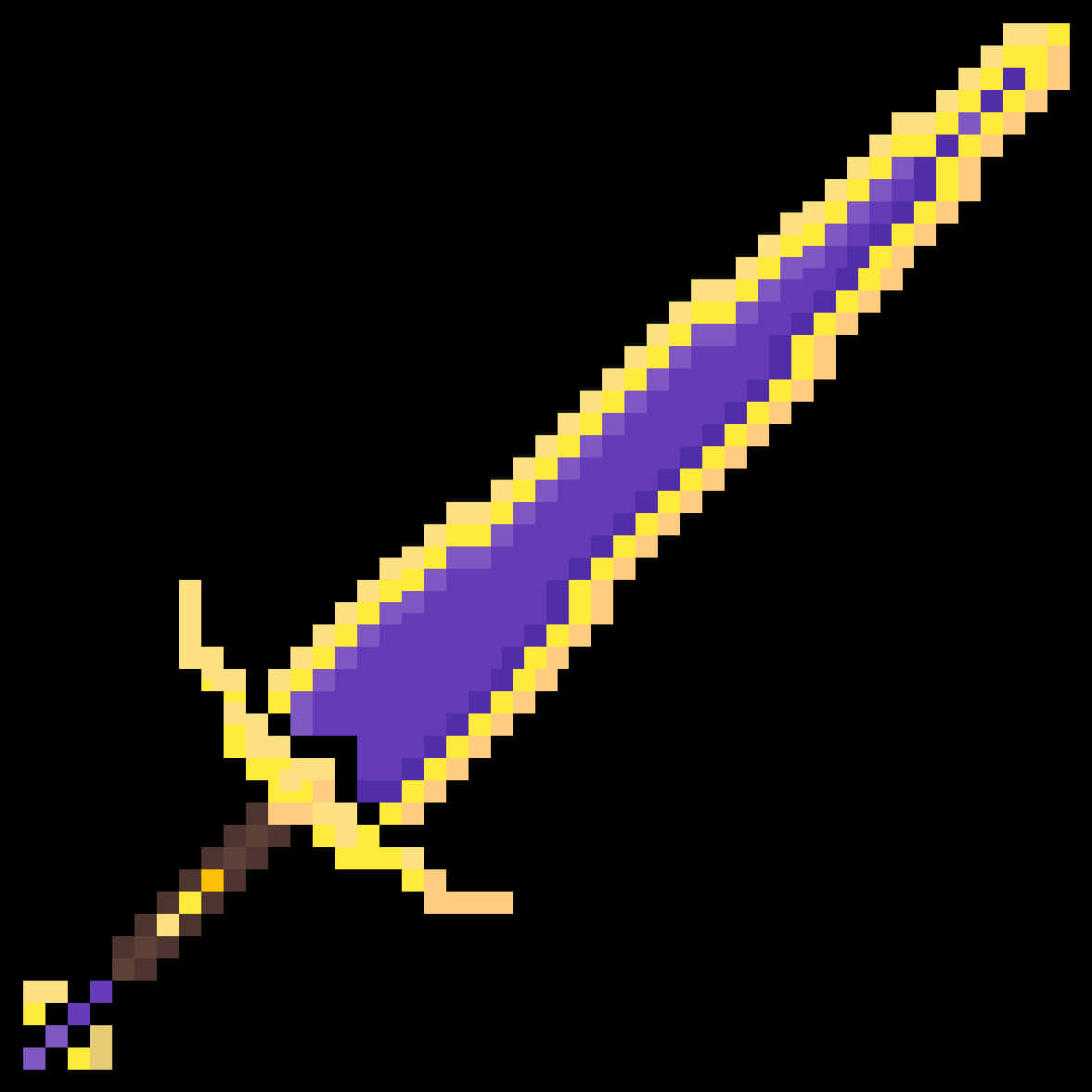 Minecraft Enchanted Sword Pixel Art PNG Image