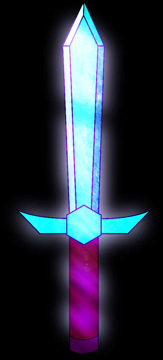 Minecraft Glowing Enchanted Sword PNG Image