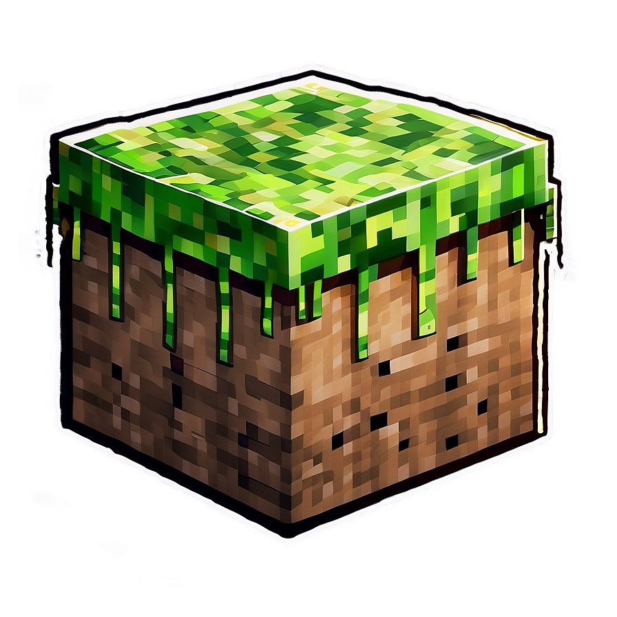 Minecraft Grass Block In Sunlight Png Abt PNG Image