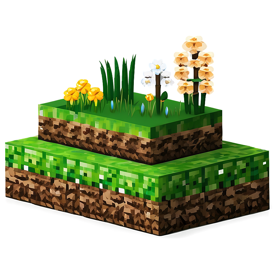 Minecraft Grass Block With Soil Layer Png Khb66 PNG Image