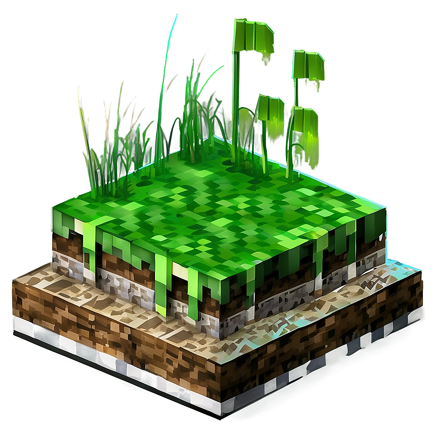 Minecraft Grass Block With Soil Layer Png Xog91 PNG Image