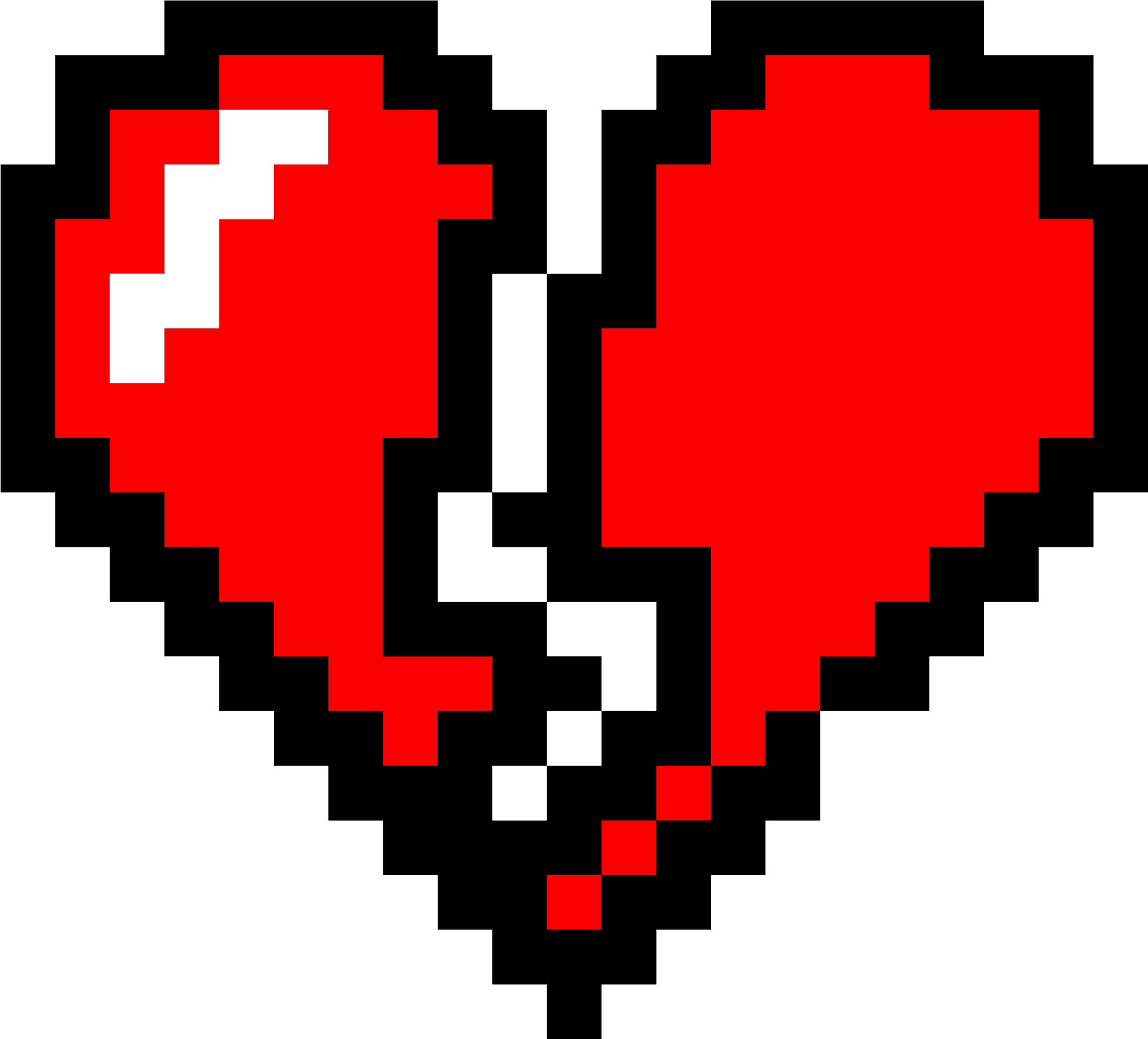 Minecraft Heart Pixel Art PNG Image