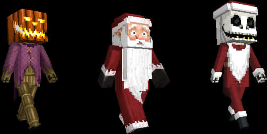 Minecraft Holiday Characters PNG Image