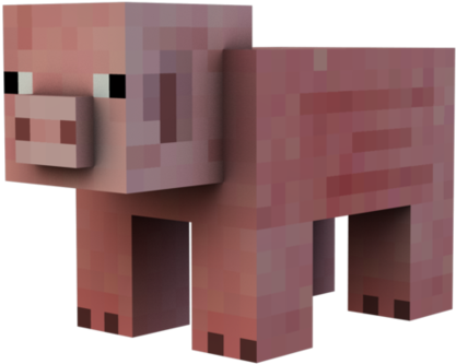 Minecraft Pig Model.png PNG Image