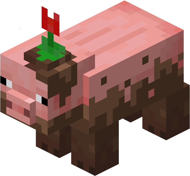 Minecraft_ Pig_with_ Saddle.png PNG Image