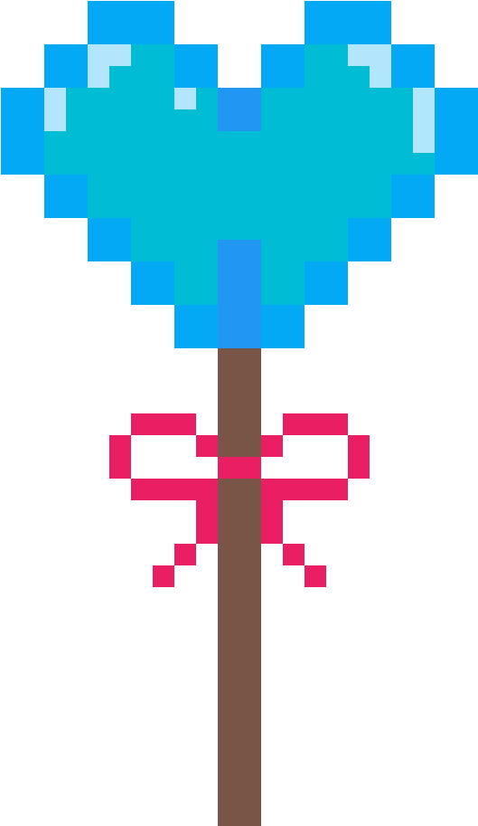 Minecraft Pixel Art Hearton Stick PNG Image