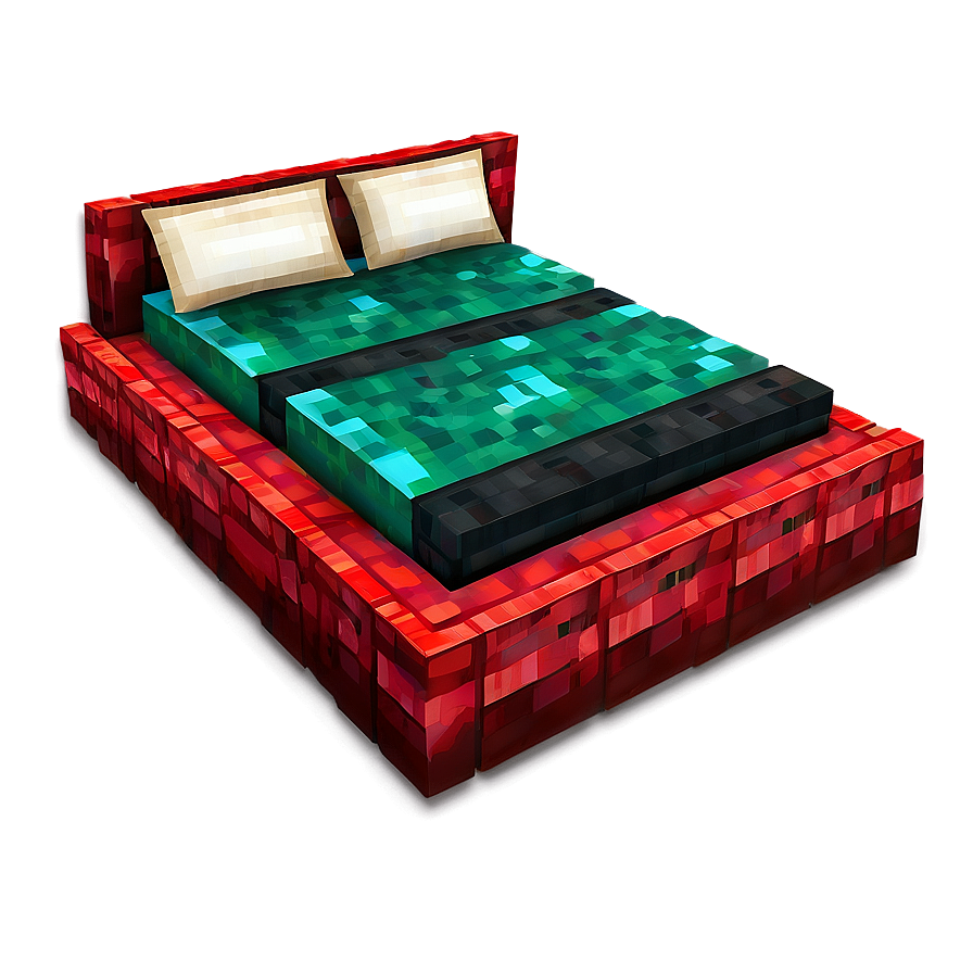 Minecraft Red Bed Png 06122024 PNG Image