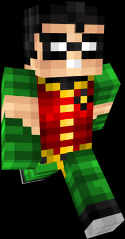 Minecraft Skin Superhero Greenand Red PNG Image