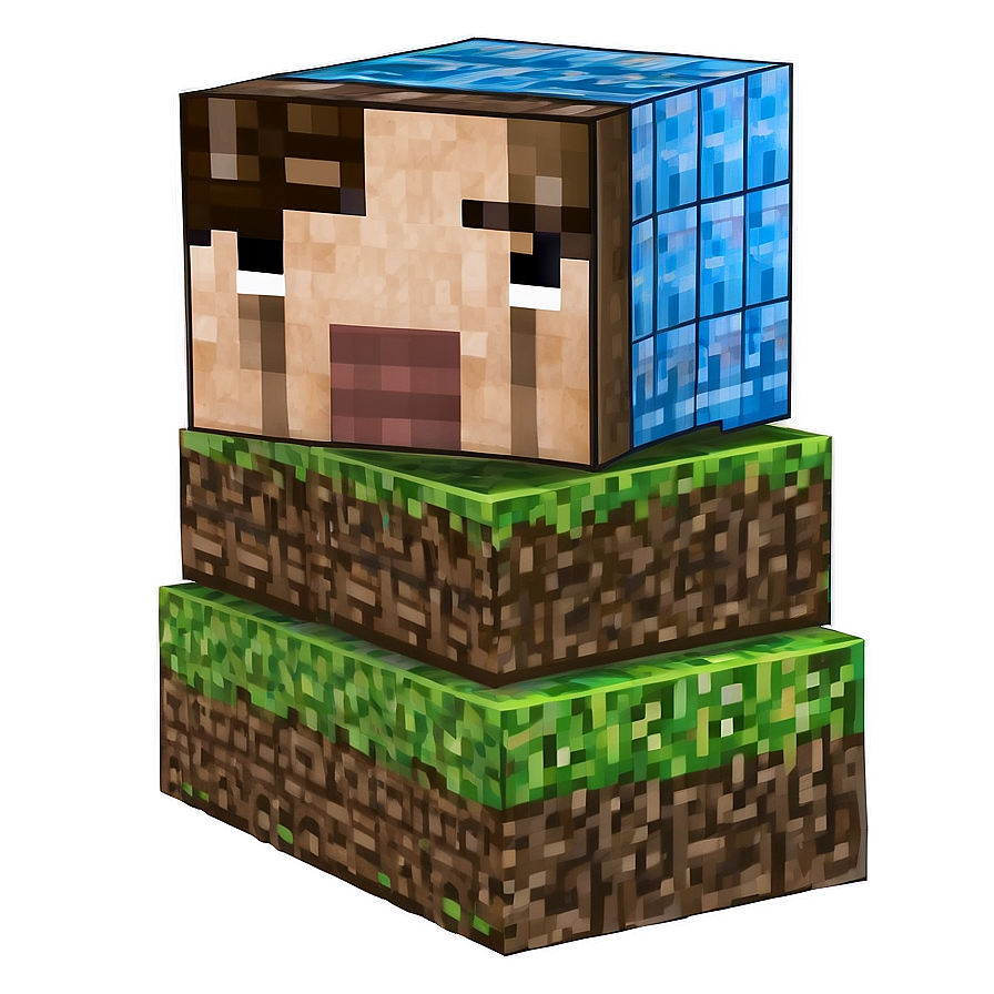 Minecraft Steve Head Blueprint Png 2 PNG Image