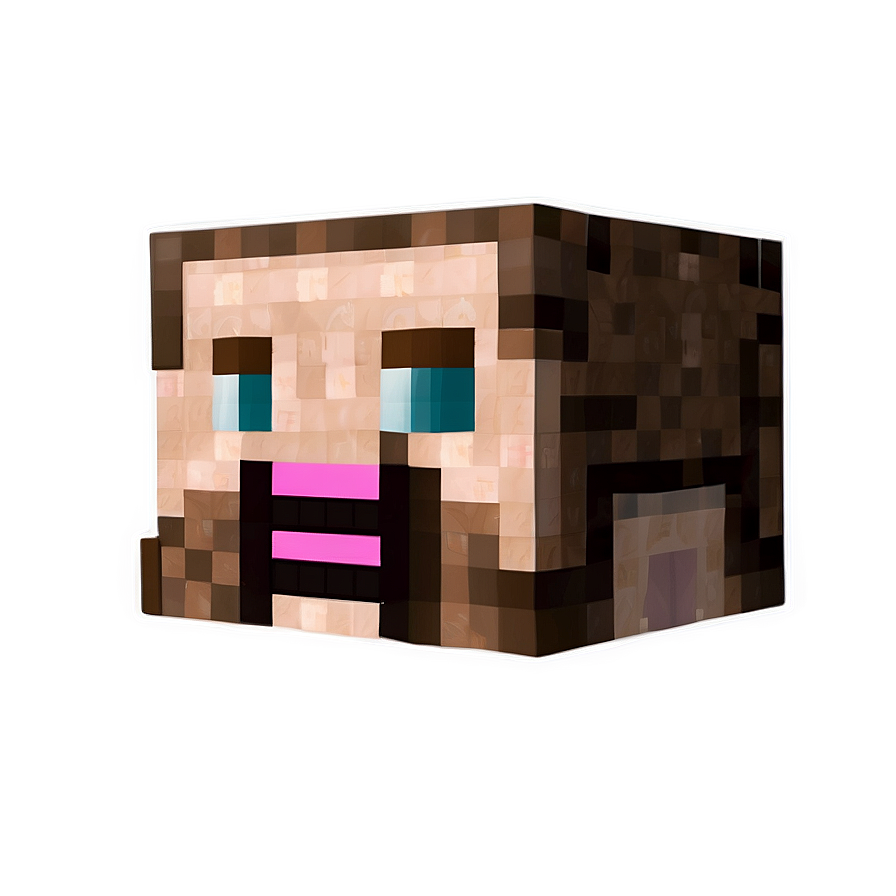 Minecraft Steve Head Cutout Png Vqw34 PNG Image