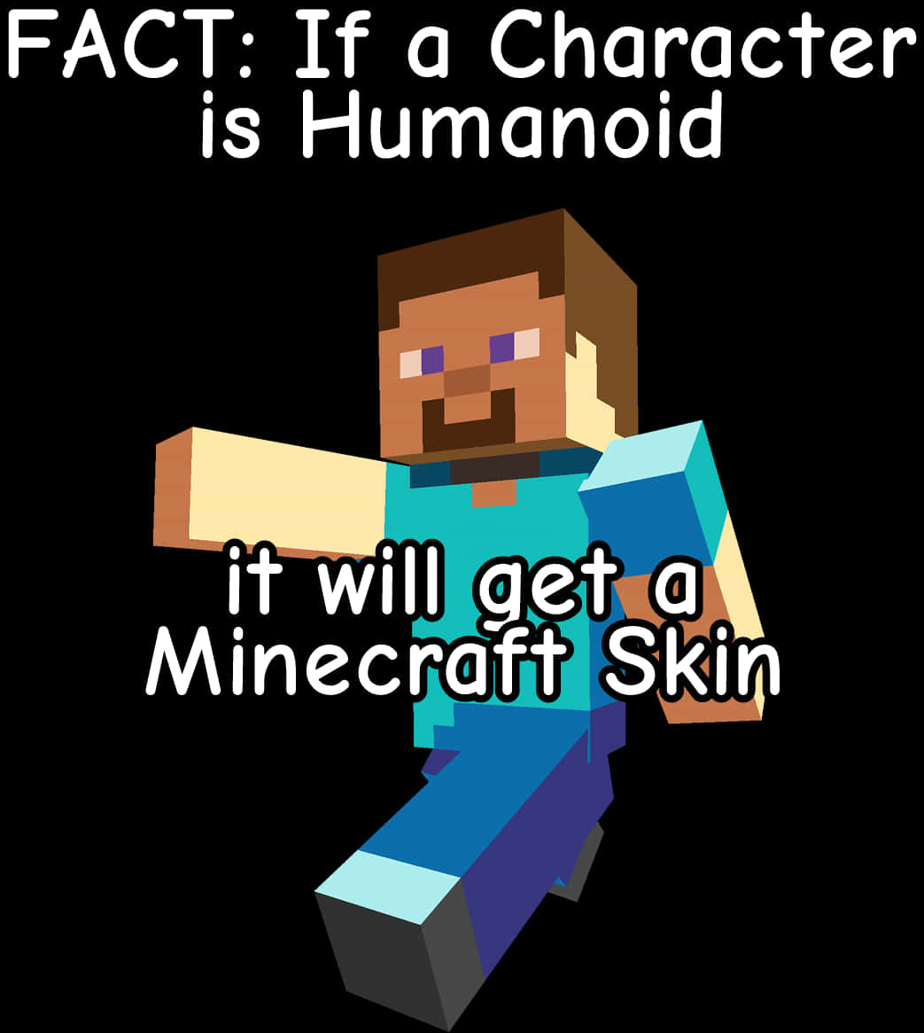 Minecraft Steve Humanoid Skin Fact PNG Image